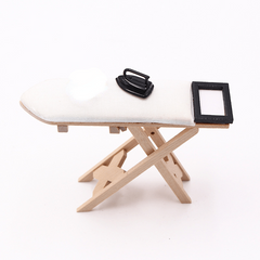 1:12 Doll House Mini Iron Table Set Silver Sewing Model Props