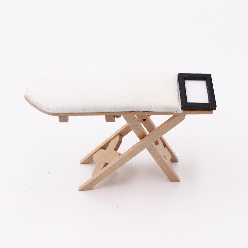 1:12 Doll House Mini Iron Table Set Silver Sewing Model Props