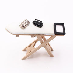 1:12 Doll House Mini Iron Table Set Silver Sewing Model Props