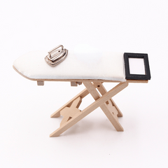 1:12 Doll House Mini Iron Table Set Silver Sewing Model Props