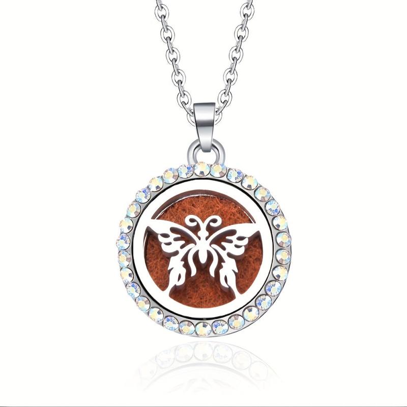 Stainless Steel Locket Necklace Aroma Diffuser Perfume Storage