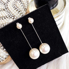 Temperament Pearl Long Earrings Female