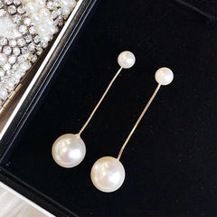 Temperament Pearl Long Earrings Female