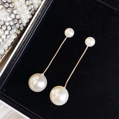 Temperament Pearl Long Earrings Female