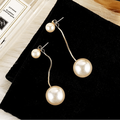 Temperament Pearl Long Earrings Female