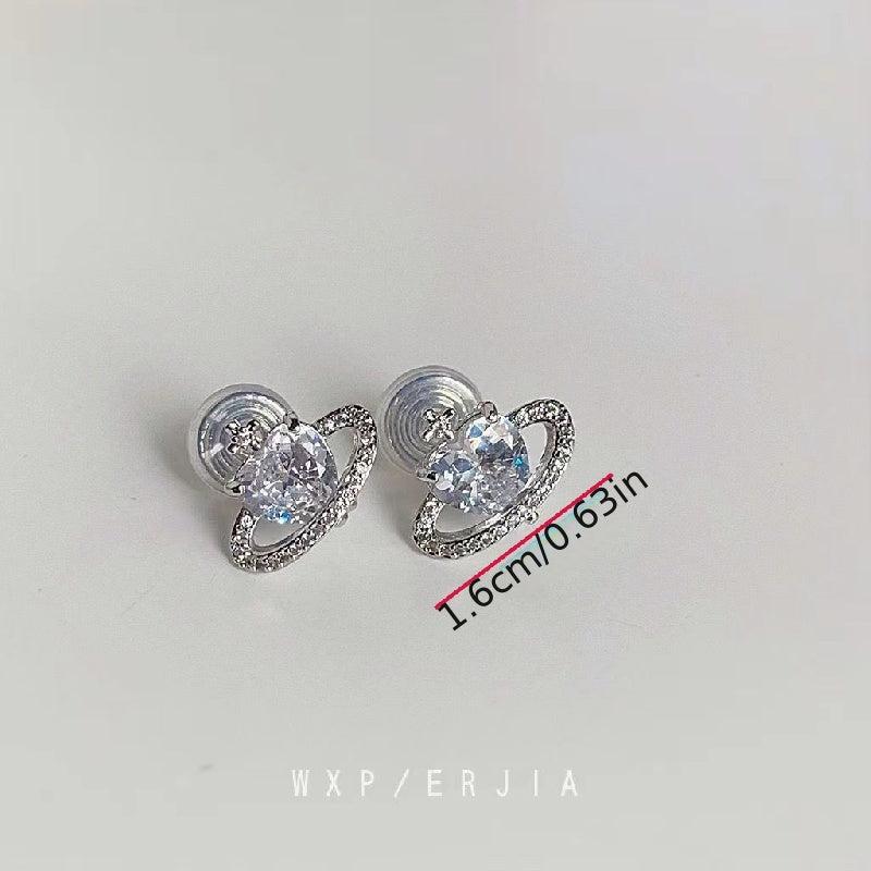 Heart Love Planet Stud Earrings Set for Girls Christmas Gift