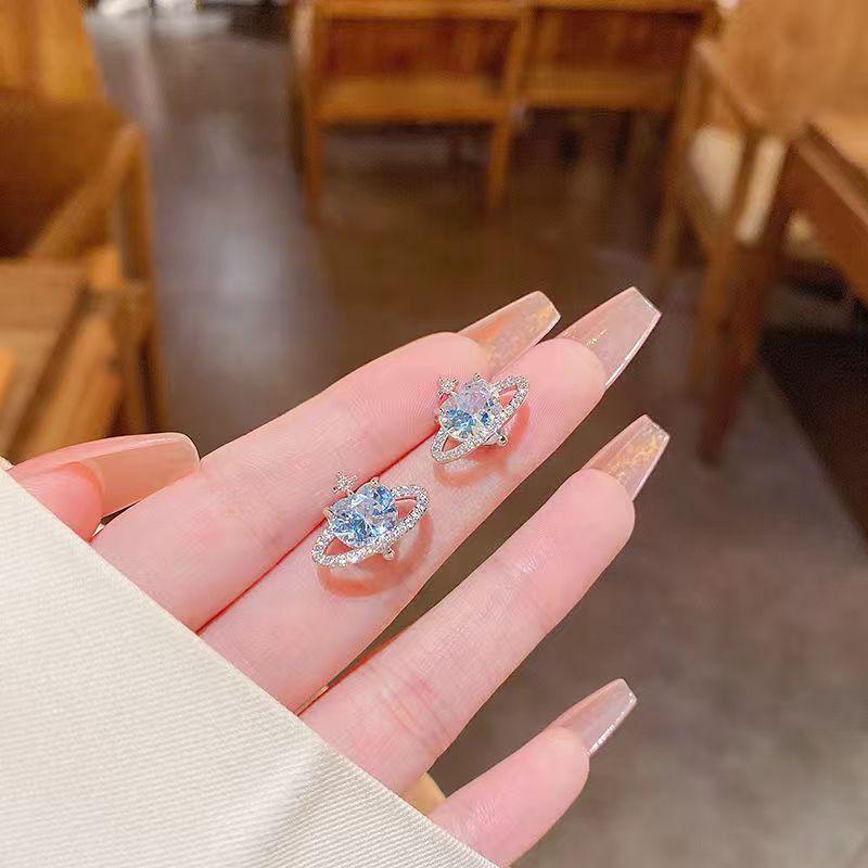 Heart Love Planet Stud Earrings Set for Girls Christmas Gift