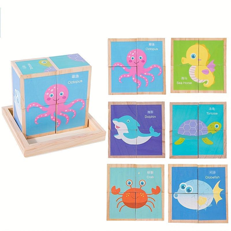 6 Sided Painting Puzzle Wooden Three-dimensional Puzzle