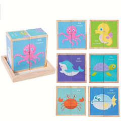 6 Sided Painting Puzzle Wooden Three-dimensional Puzzle