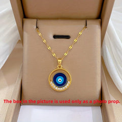 Big Round Eyes Light Necklace Girls Titanium Steel Chain