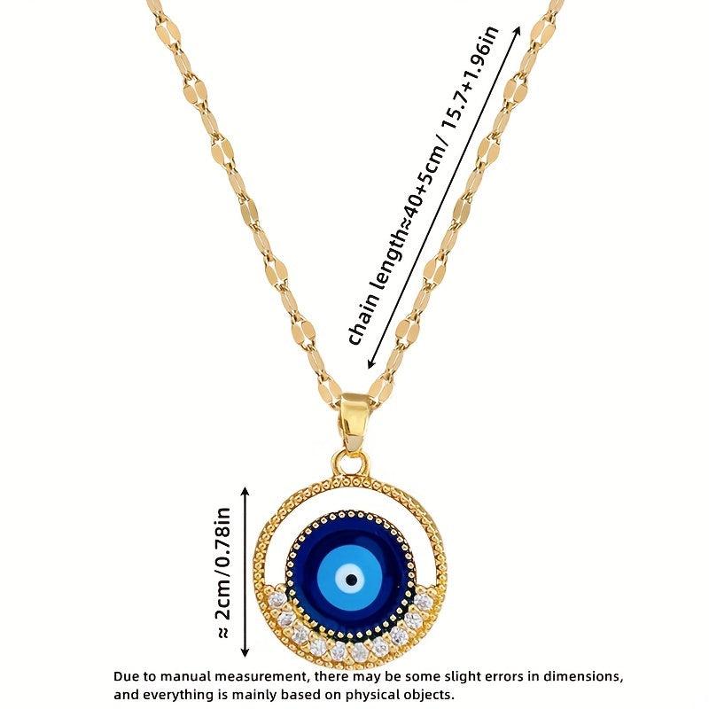 Big Round Eyes Light Necklace Girls Titanium Steel Chain