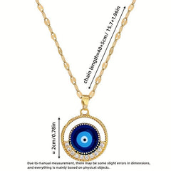 Big Round Eyes Light Necklace Girls Titanium Steel Chain