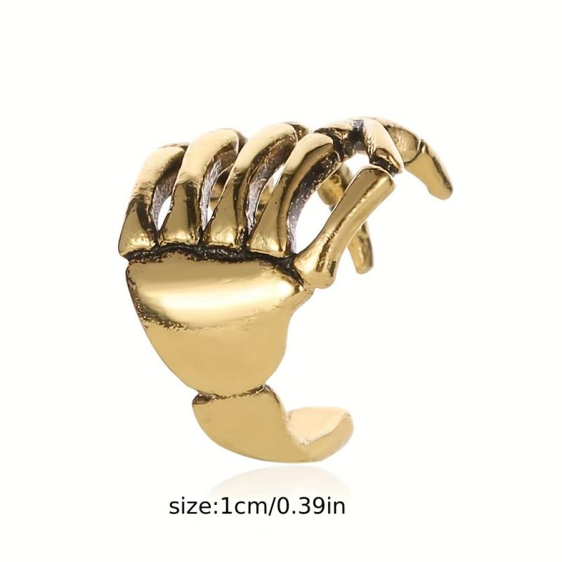 Punk Skull Hand Spine Bone Ear Clip Jewelry