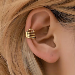 Punk Skull Hand Spine Bone Ear Clip Jewelry