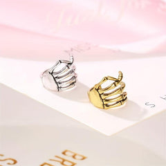 Punk Skull Hand Spine Bone Ear Clip Jewelry