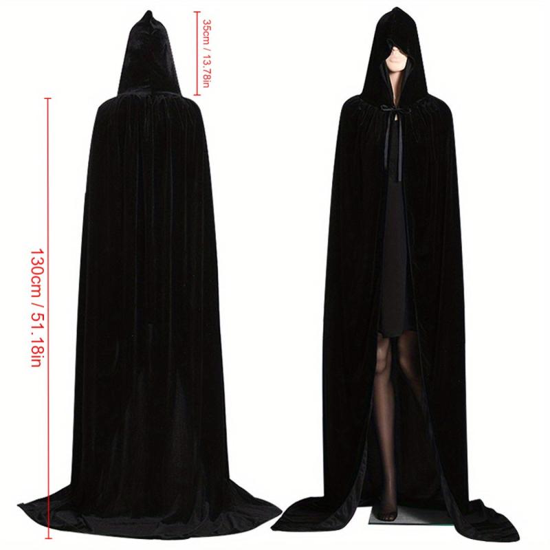 Unisex Vampires Hooded Cloak Red Dracula Cap Halloween Costume