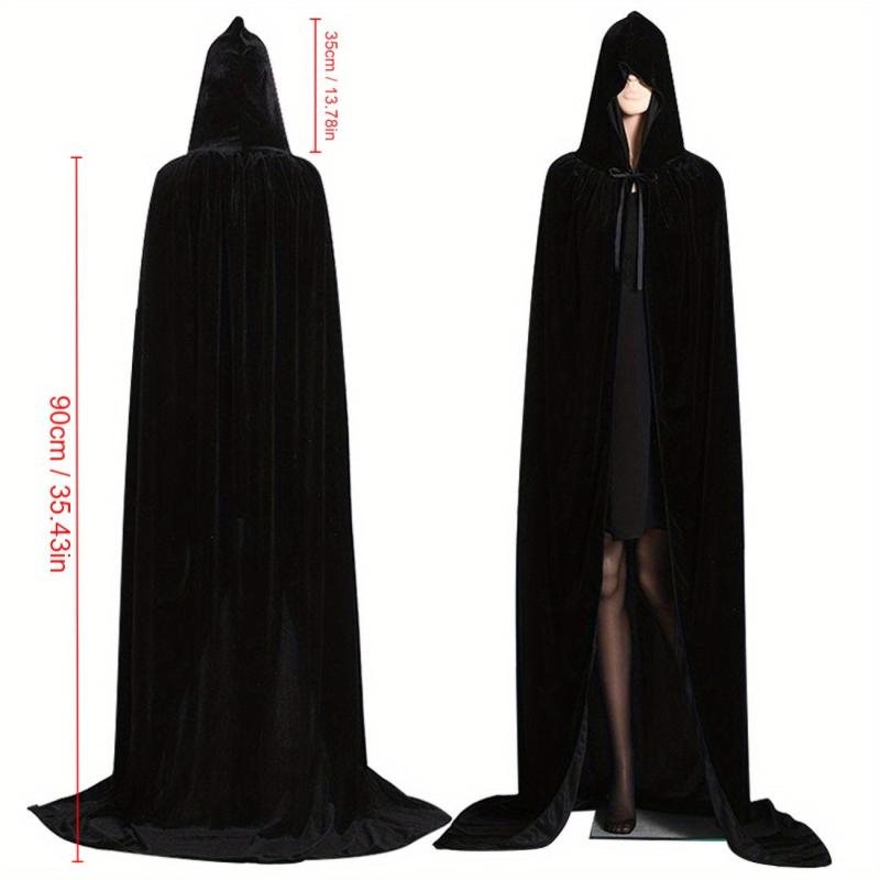 Unisex Vampires Hooded Cloak Red Dracula Cap Halloween Costume
