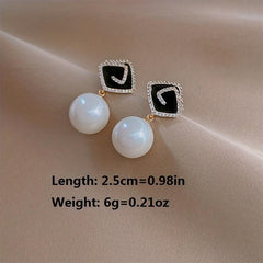 Pearl Rhombus Autumn Earrings Sense Temperament Stud Earrings