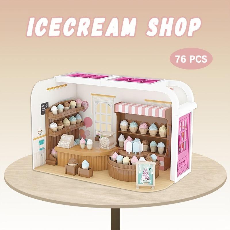Ice Cream Shop Pretend Indoor Toy Set for Kids