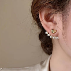 Vintage Compact Love Pearl Earrings Female Temptation Sweet Niche Sense