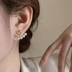 Vintage Compact Love Pearl Earrings Female Temptation Sweet Niche Sense