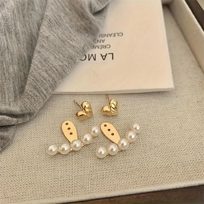 Vintage Compact Love Pearl Earrings Female Temptation Sweet Niche Sense