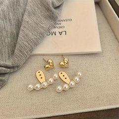 Vintage Compact Love Pearl Earrings Female Temptation Sweet Niche Sense
