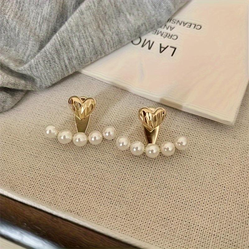 Vintage Compact Love Pearl Earrings Female Temptation Sweet Niche Sense