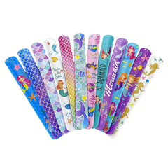 24pcs Mermaid Slap Bracelet Child Girl Classroom Prize Mermaid Gift Bag Stuffing