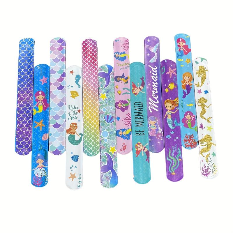 24pcs Mermaid Slap Bracelet Child Girl Classroom Prize Mermaid Gift Bag Stuffing