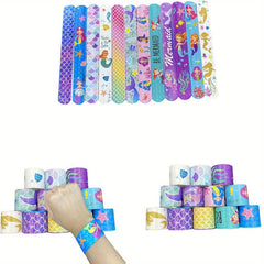 24pcs Mermaid Slap Bracelet Child Girl Classroom Prize Mermaid Gift Bag Stuffing