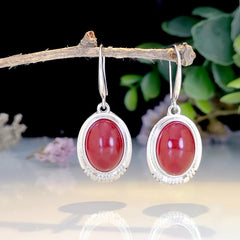 Yellow Turquoise Dangle Earrings Silvery Plated Women's Jewelry