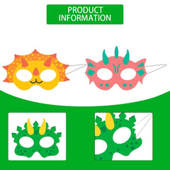 9pcs Dinosaur Masks Party Supplies Elastic Dino Masks for Halloween