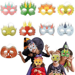 9pcs Dinosaur Masks Party Supplies Elastic Dino Masks for Halloween