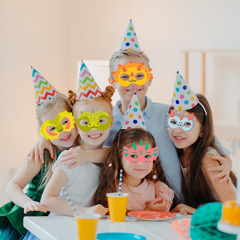 9pcs Dinosaur Masks Party Supplies Elastic Dino Masks for Halloween