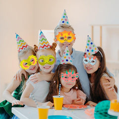 9pcs Dinosaur Masks Party Supplies Elastic Dino Masks for Halloween