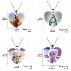 Heart Necklace Pendant Banquet Jewelry Gift for Men and Women
