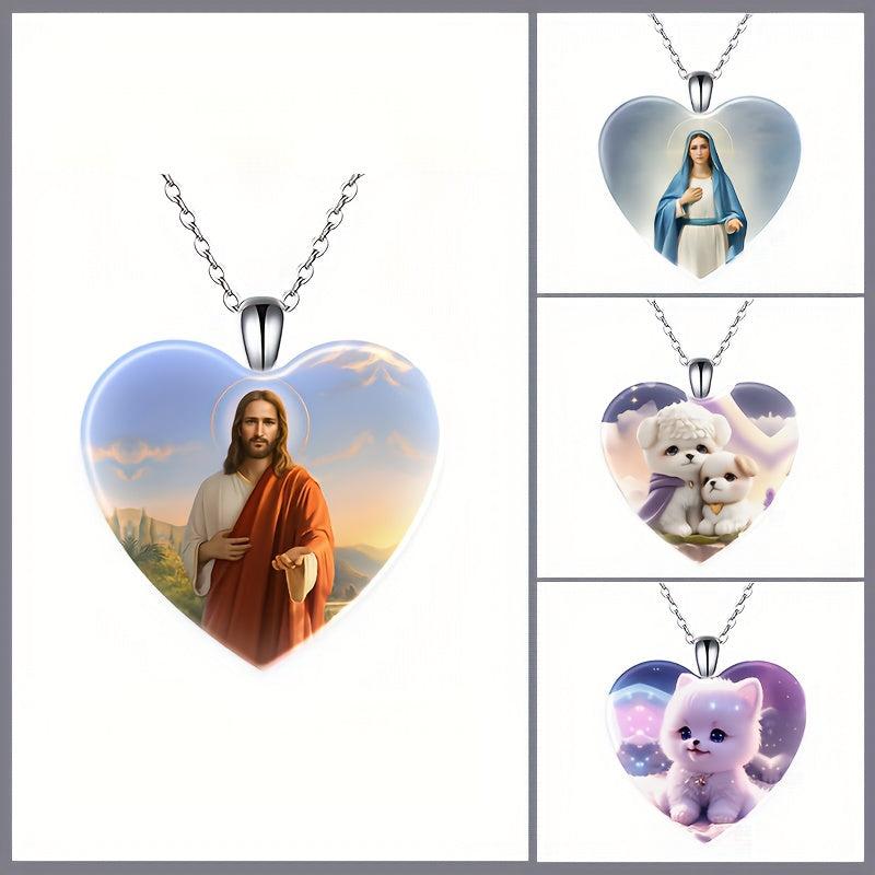 Heart Necklace Pendant Banquet Jewelry Gift for Men and Women