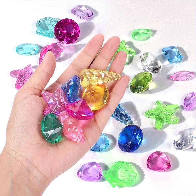20pcs Diving Gem Pool Toys Sinking Treasures Chest Set Pirate Underwater Games