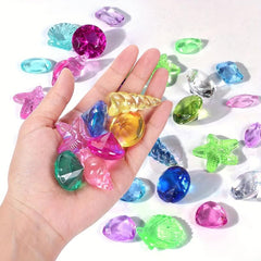 20pcs Diving Gem Pool Toys Sinking Treasures Chest Set Pirate Underwater Games