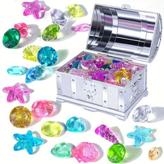 20pcs Diving Gem Pool Toys Sinking Treasures Chest Set Pirate Underwater Games