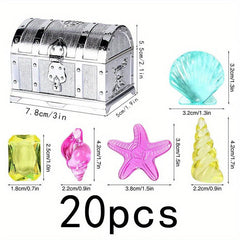 20pcs Diving Gem Pool Toys Sinking Treasures Chest Set Pirate Underwater Games