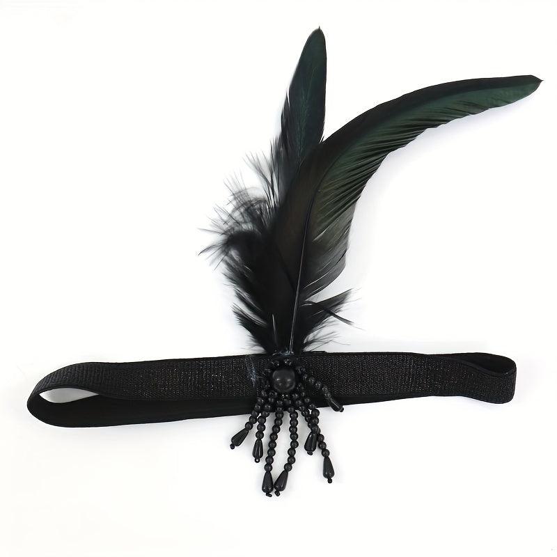 3pcs Roman Feather Headband Vintage Party Headwear