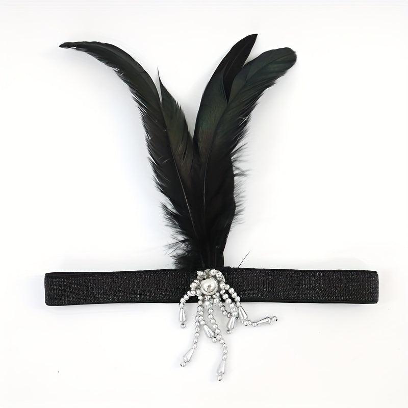 3pcs Roman Feather Headband Vintage Party Headwear