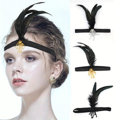 3pcs Roman Feather Headband Vintage Party Headwear
