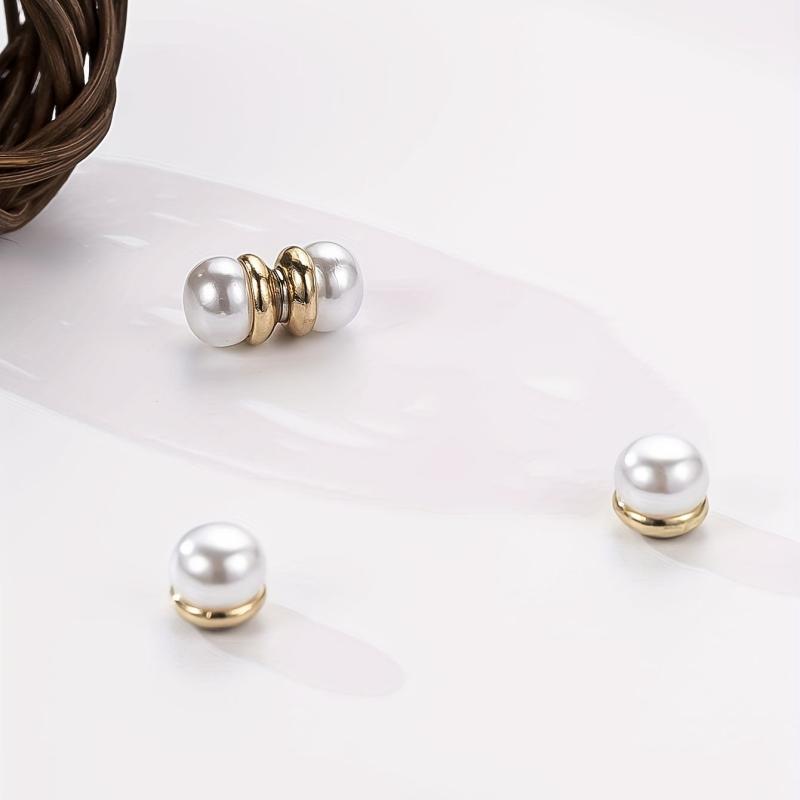 Pearl Magnet Ear Clips, Plated, Hot