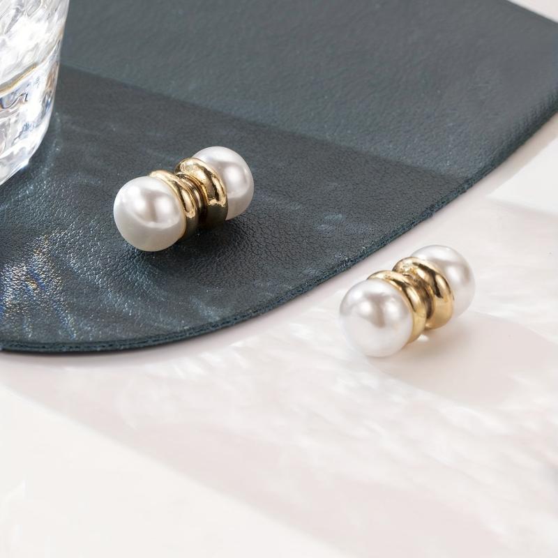 Pearl Magnet Ear Clips, Plated, Hot