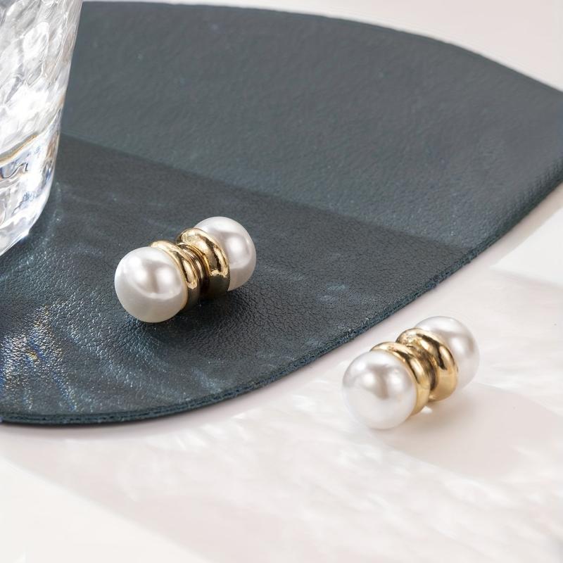 Pearl Magnet Ear Clips, Plated, Hot