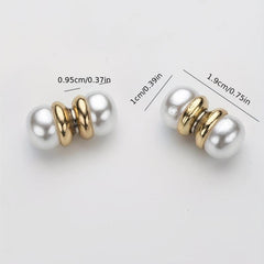Pearl Magnet Ear Clips, Plated, Hot