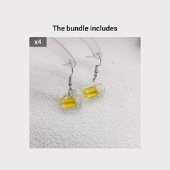 Resin Beer Earrings for Party